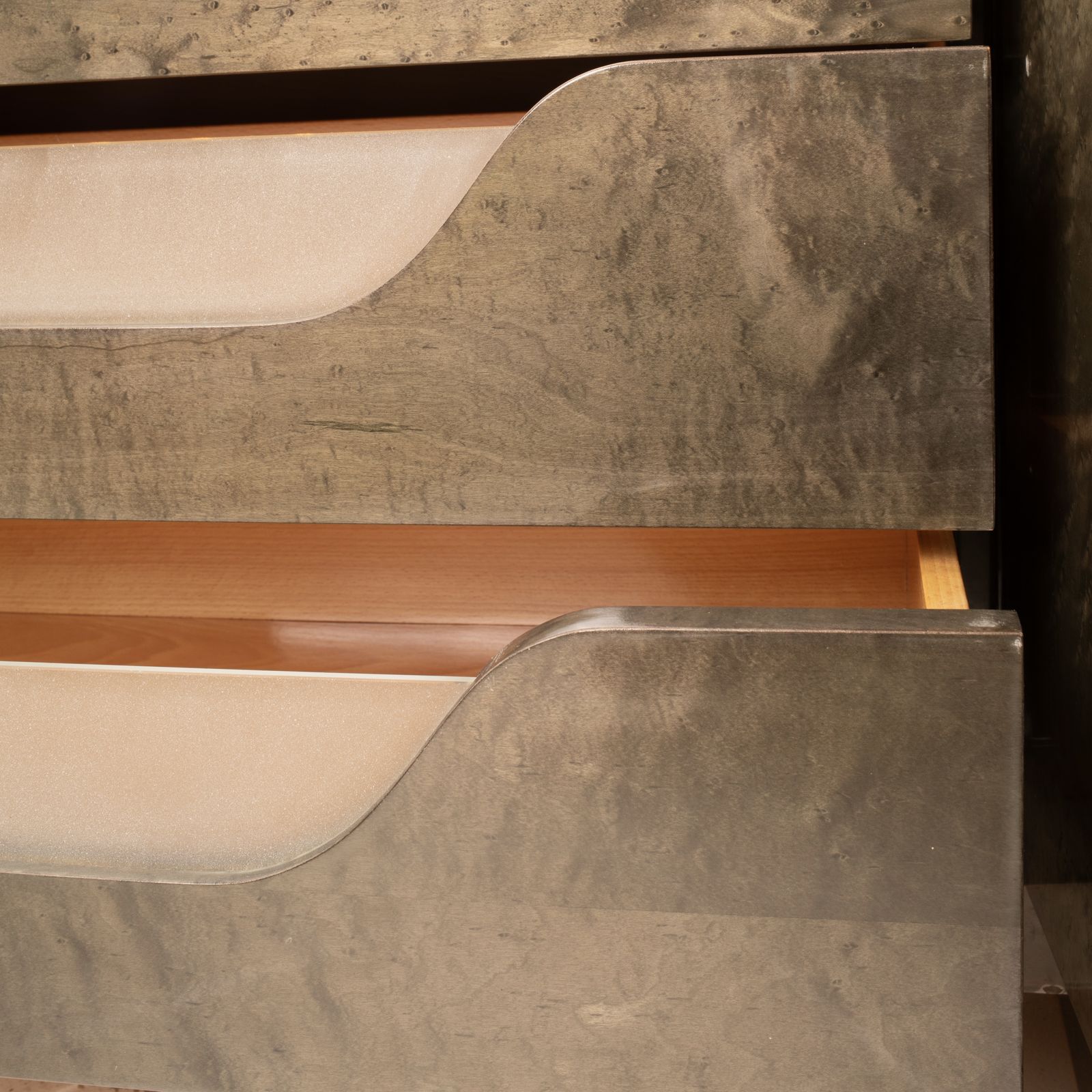 photo buy Luciano Frigerio Postmodern Chiaro Di Luna Sideboard In Bird’s Eye Maple, 1980