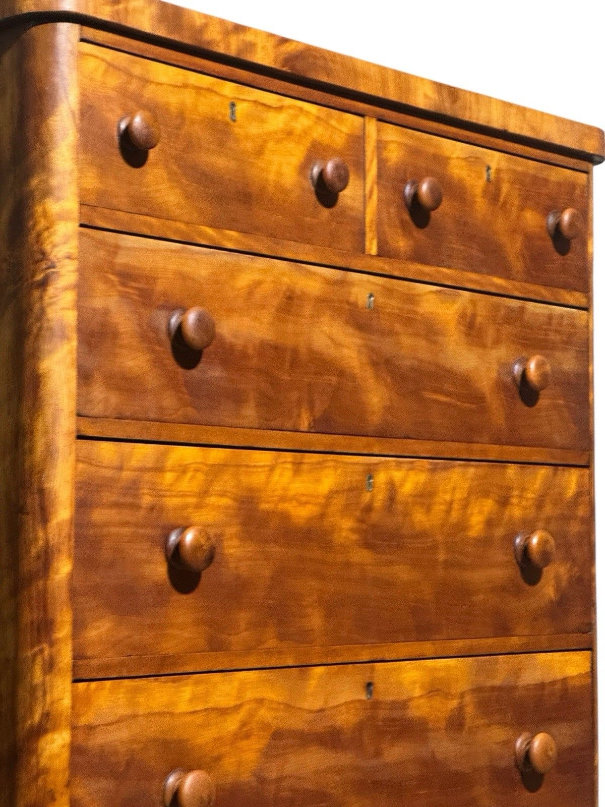 Antique Satin Birch Slim Chest Of Drawers Victorian C1870s Superior Quality photo furniture