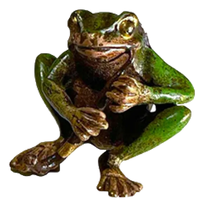Vienna Bronze Musician Frog Patinated Bronze Sculpture, 1900