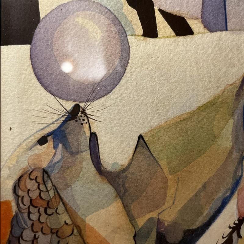 David, Cubo Surrealist Composition, 1974, Mixed Media On Paper, Framed photo 941.0