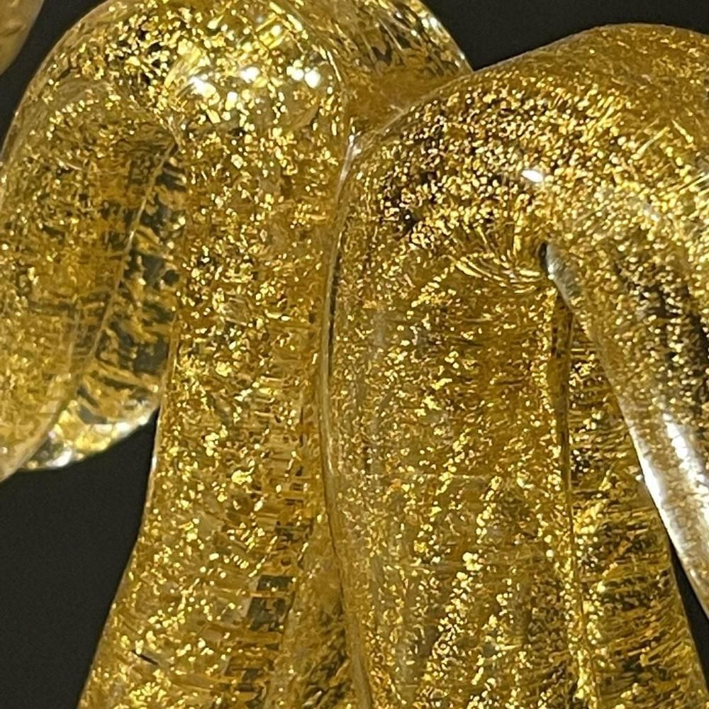 Murano Candleholder In Golden Glitter Glass By Ercole Barovier & Toso, 1950s photo Home Decor