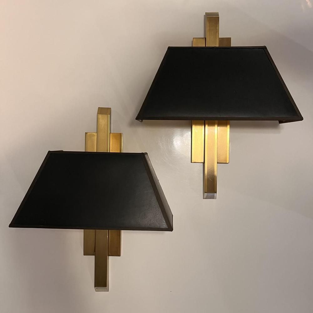 Hollywood Regency Gilded Brass Wall Light By Maison Charles For Deknudt,, 1970s, Set Of 2 photo furniture