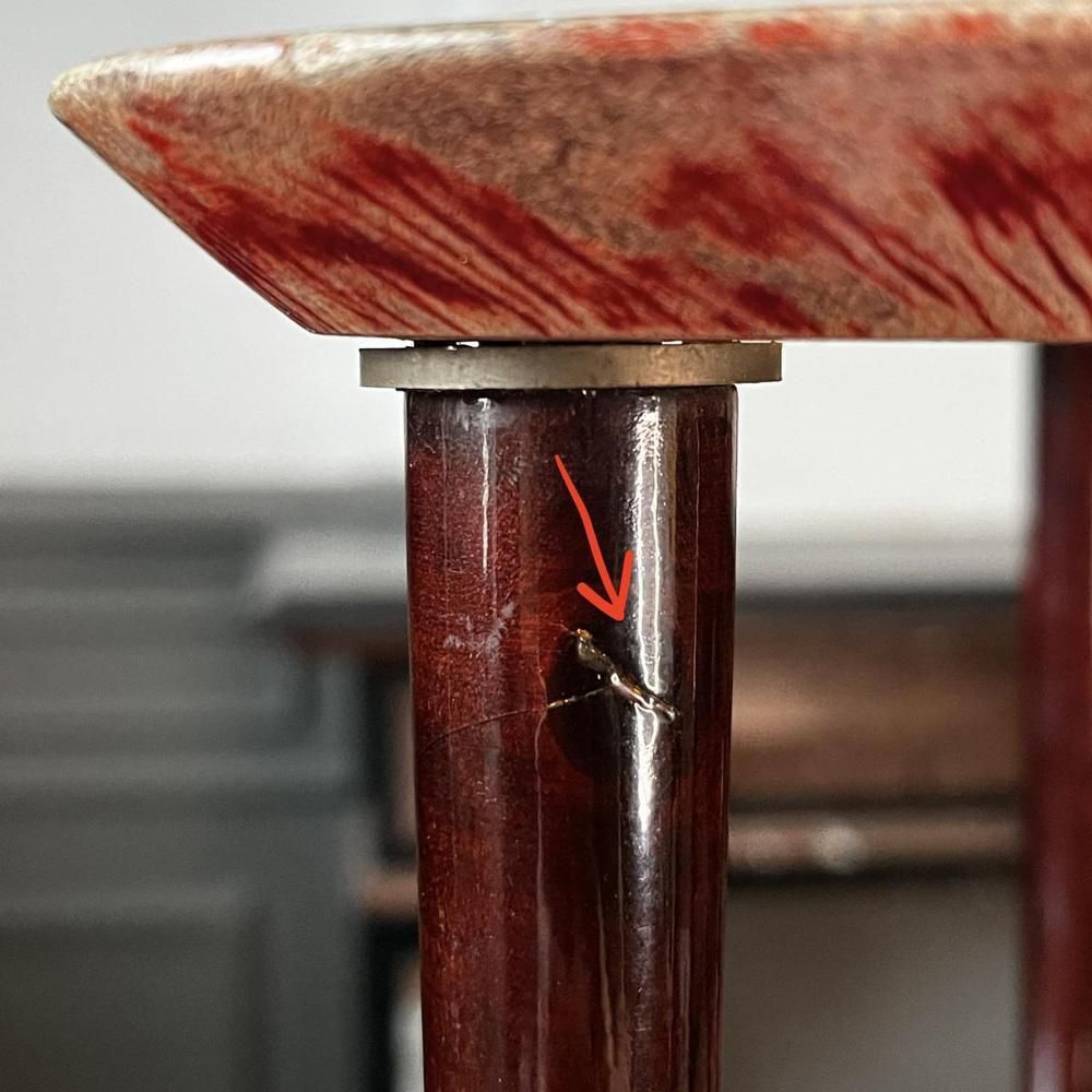 photo for sale Coffee Table In Red Lacquered Goatskin Parchment From Aldo Tura, Italy, 1950s