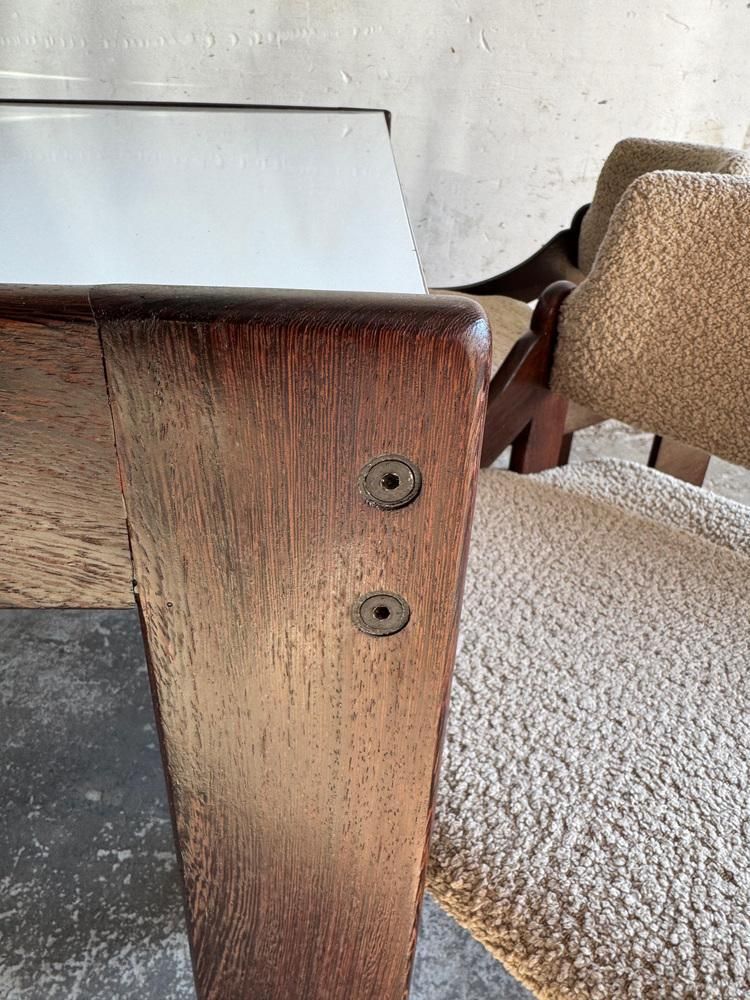 Mid Century Modern White Table And Chairs, Set Of 5 photo 1495.0