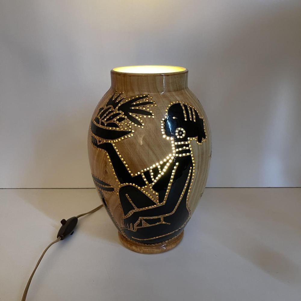 Keramische Theelichtlamp Van Grandjean Jourdan Voor Vallauris, 1960 photo buy