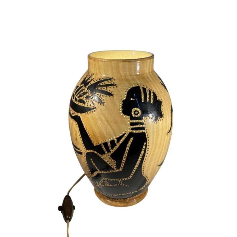 photo vintage Keramische Theelichtlamp Van Grandjean Jourdan Voor Vallauris, 1960