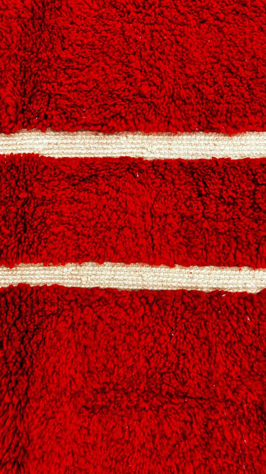 photo furniture Handwoven Moroccan Mrirt Wool Rug 190x300 Cm | Red And Cream Geometric Design | Modern Berber Carpet / Moroccan Beni Ourain Carpet