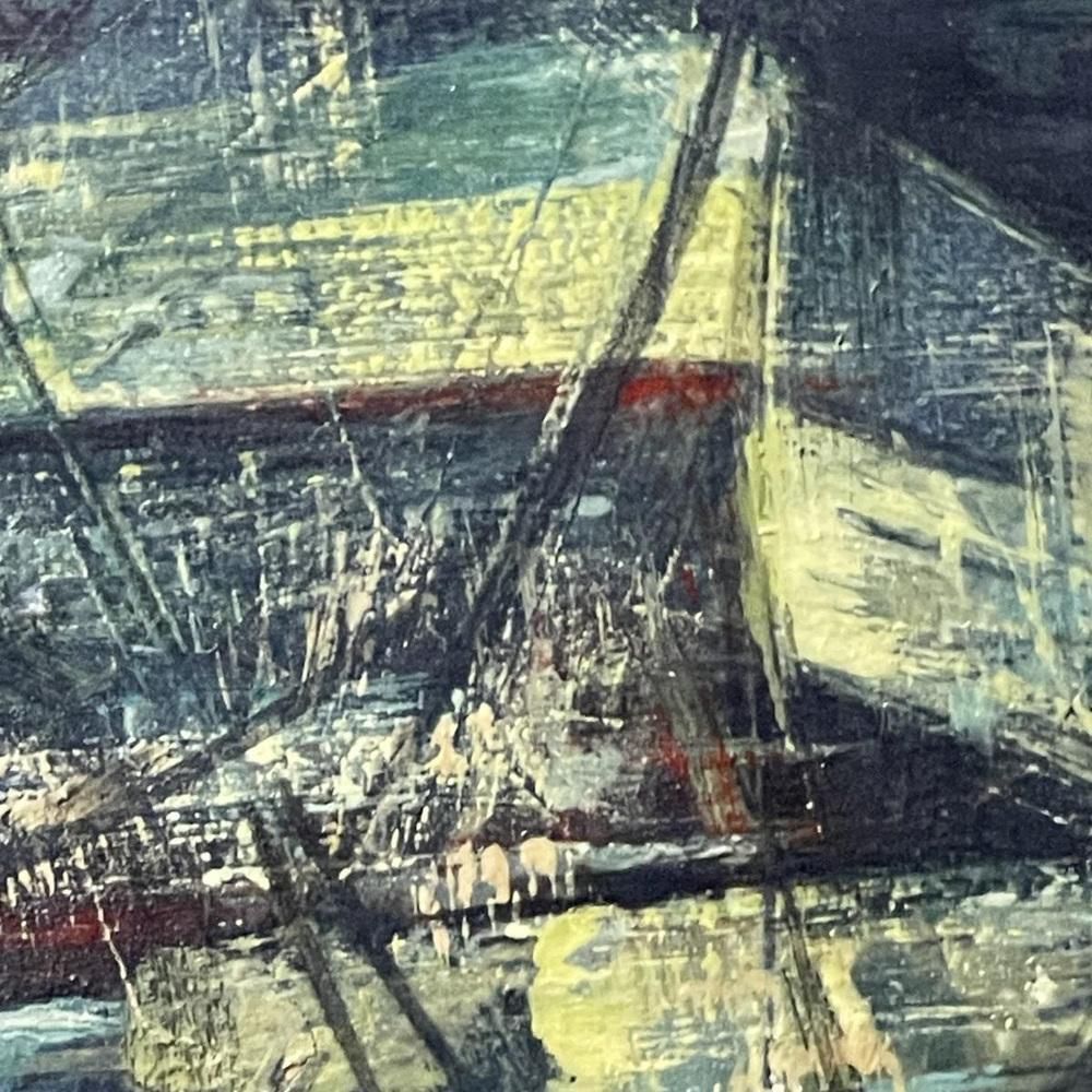 Erwin Mackowiak, Blauwe Abstracte Compositie, Olie Op Paneel, 1960 photo 1771.0
