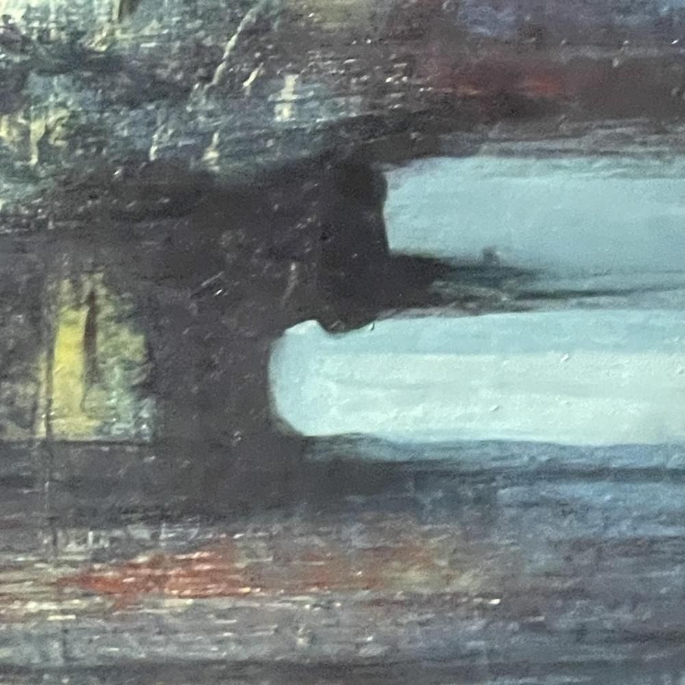 Erwin Mackowiak, Blauwe Abstracte Compositie, Olie Op Paneel, 1960 photo buy