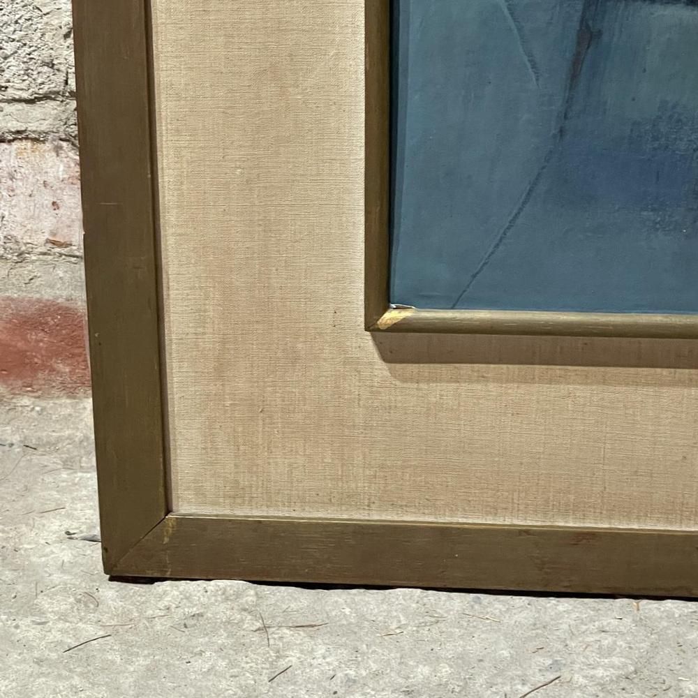 photo furniture Erwin Mackowiak, Blauwe Abstracte Compositie, Olie Op Paneel, 1960