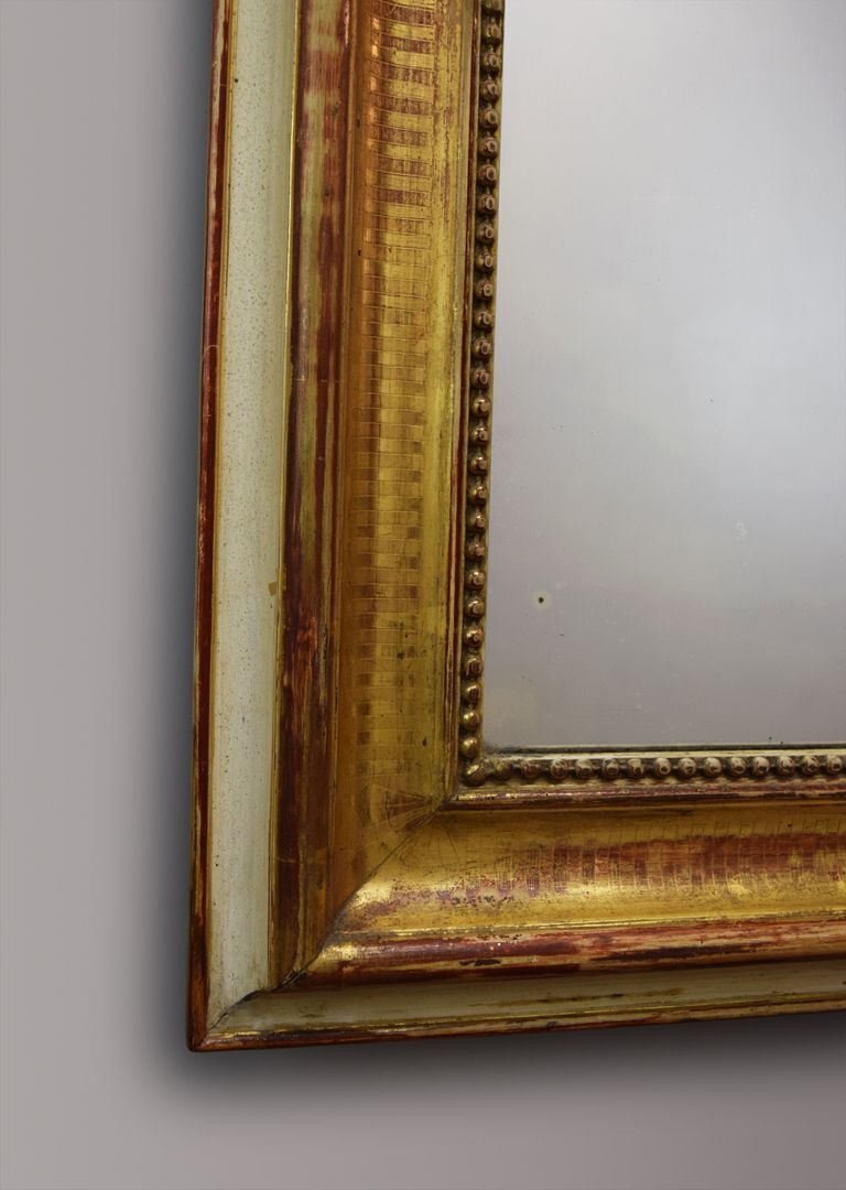 French Louis Philippe Gilt Mirror With Cartouche photo furniture