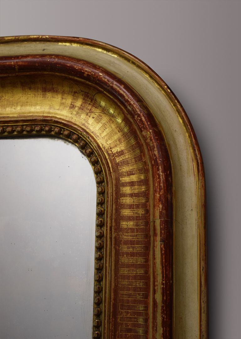 French Louis Philippe Gilt Mirror With Cartouche photo vinterior