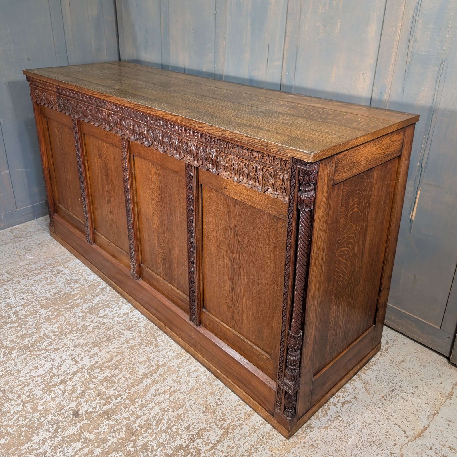 Good Size Oak Altar With Carved Details From Burrswood Prayer Chapel photo furniture