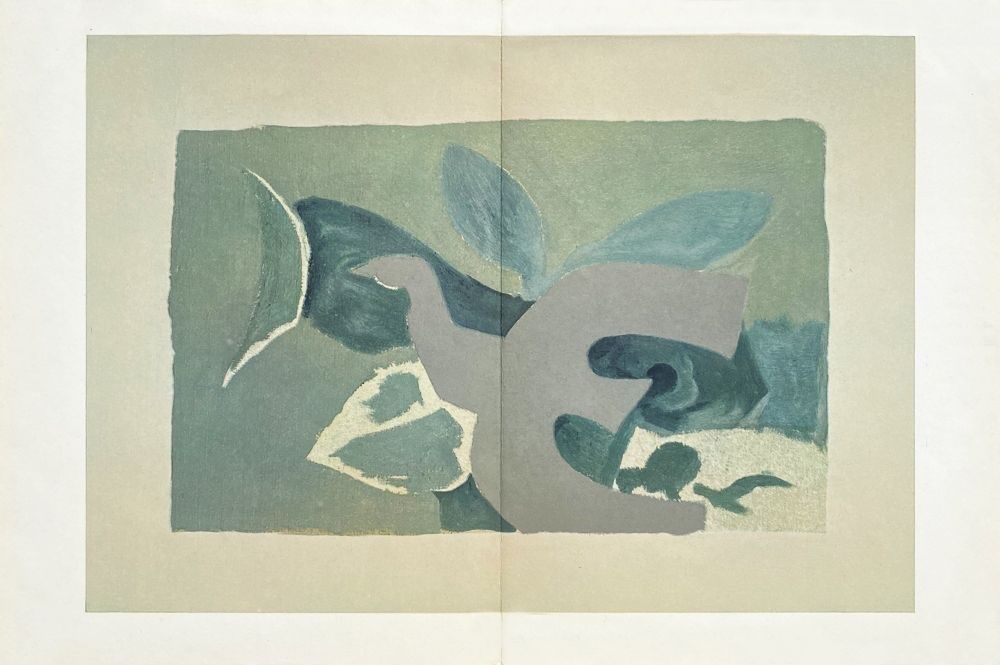 Georges Braque Lithograph Behind The Mirror 1967 38x56cm The Blue Bird