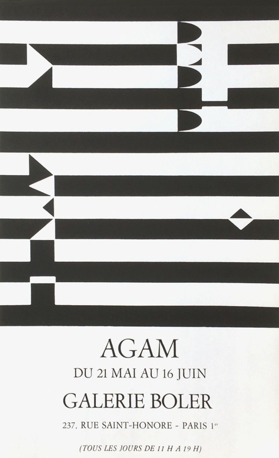 Yaacov Agam Vintage Poster Poster Expo 1975 Galerie Boler Paris