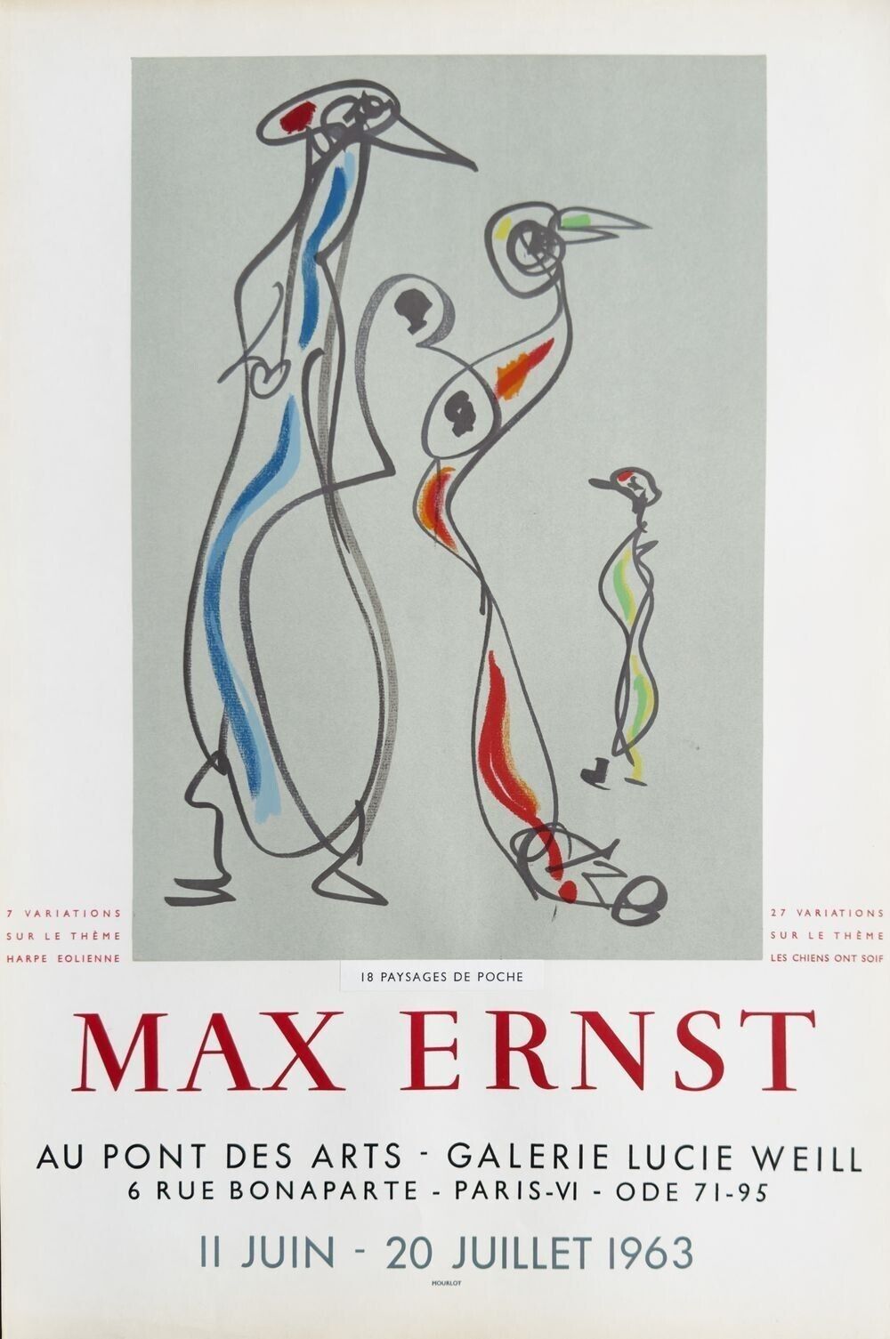 Max Ernst Poster Poster Poster Expo 1963 Galerie Lucie Weill (State B)