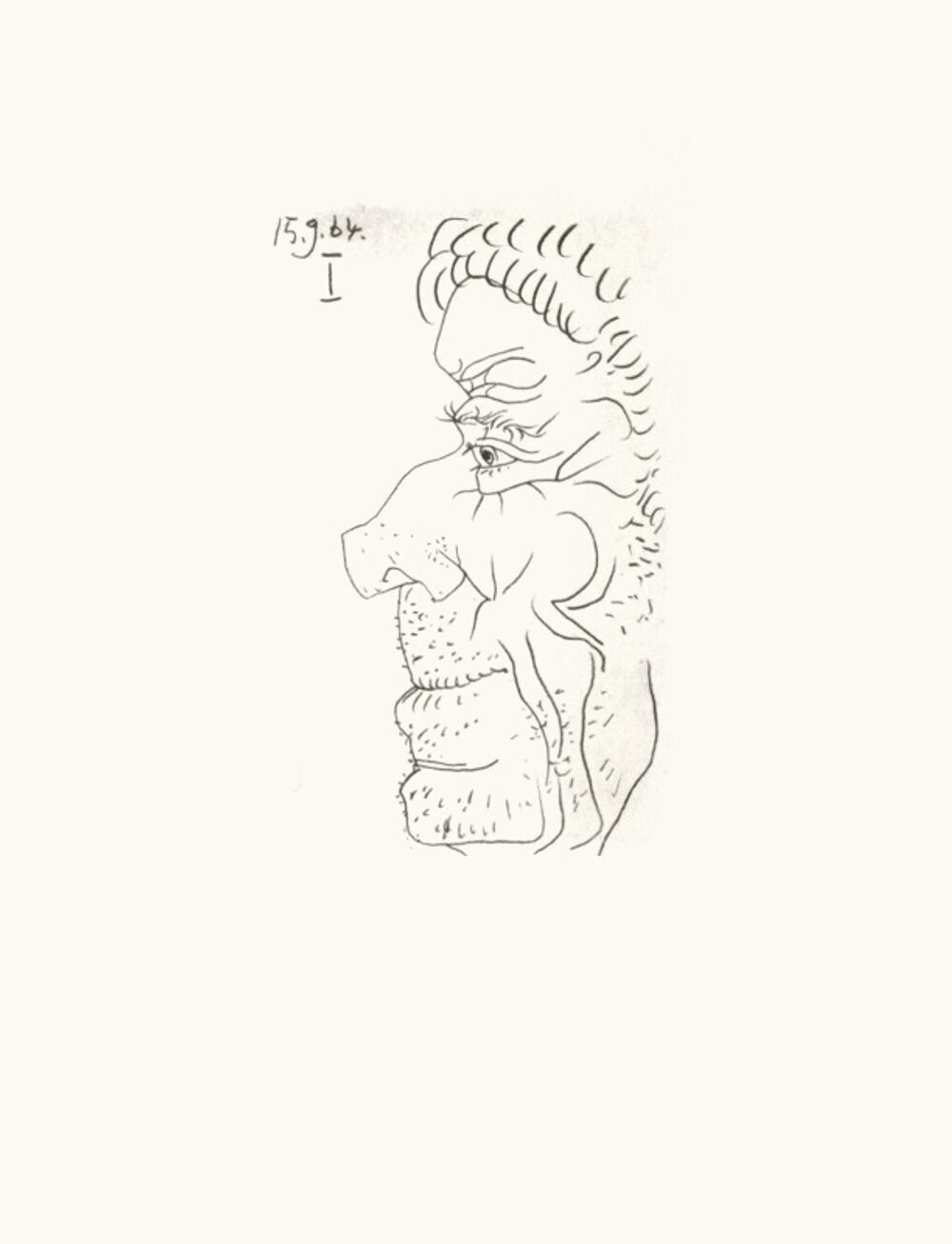 Pablo Picasso Lithograph Le Profil 1970 Le Gout Du Bonheur Cercle D'art