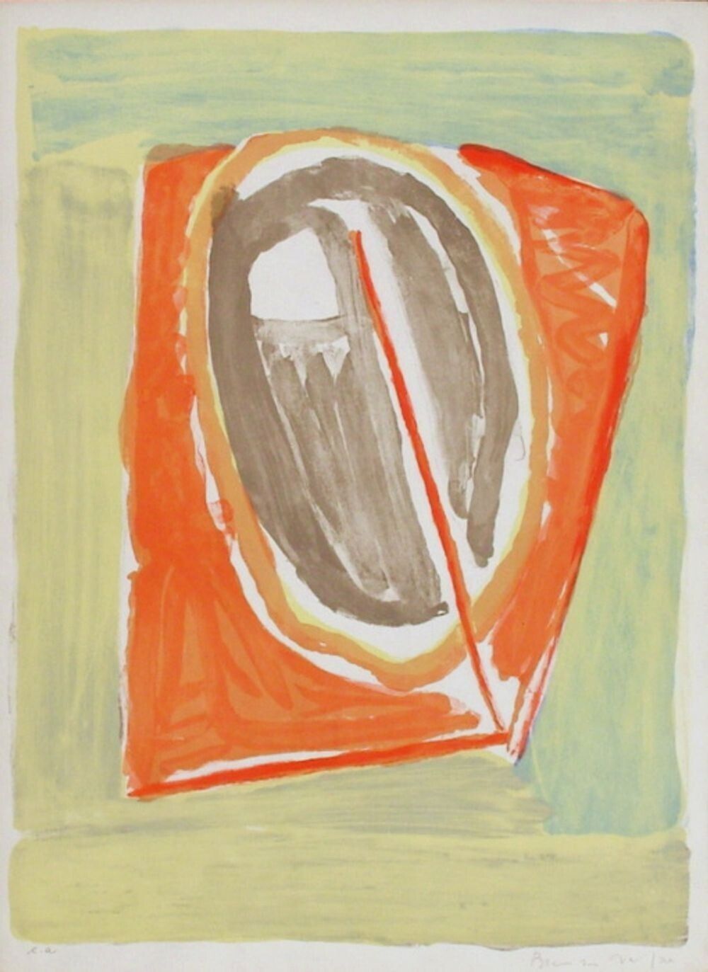 Bram Van Velde Original Lithograph Signed Numbered Mp 62 1970 66x49cm