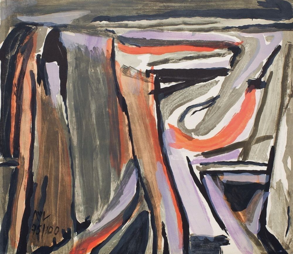 Bram Van Velde Original Lithograph Signed Numbered Mp 253 1977 59x68cm