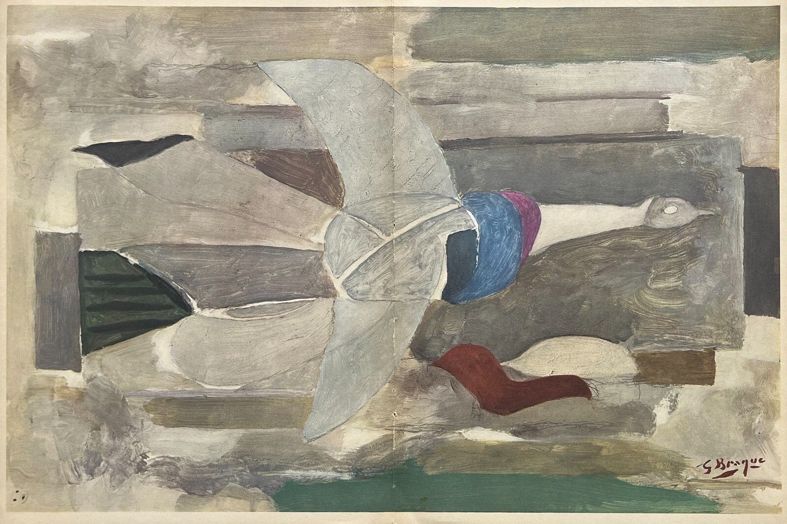 Georges Braque Original Lithograph Bird Verve Mourlot Paris 1955