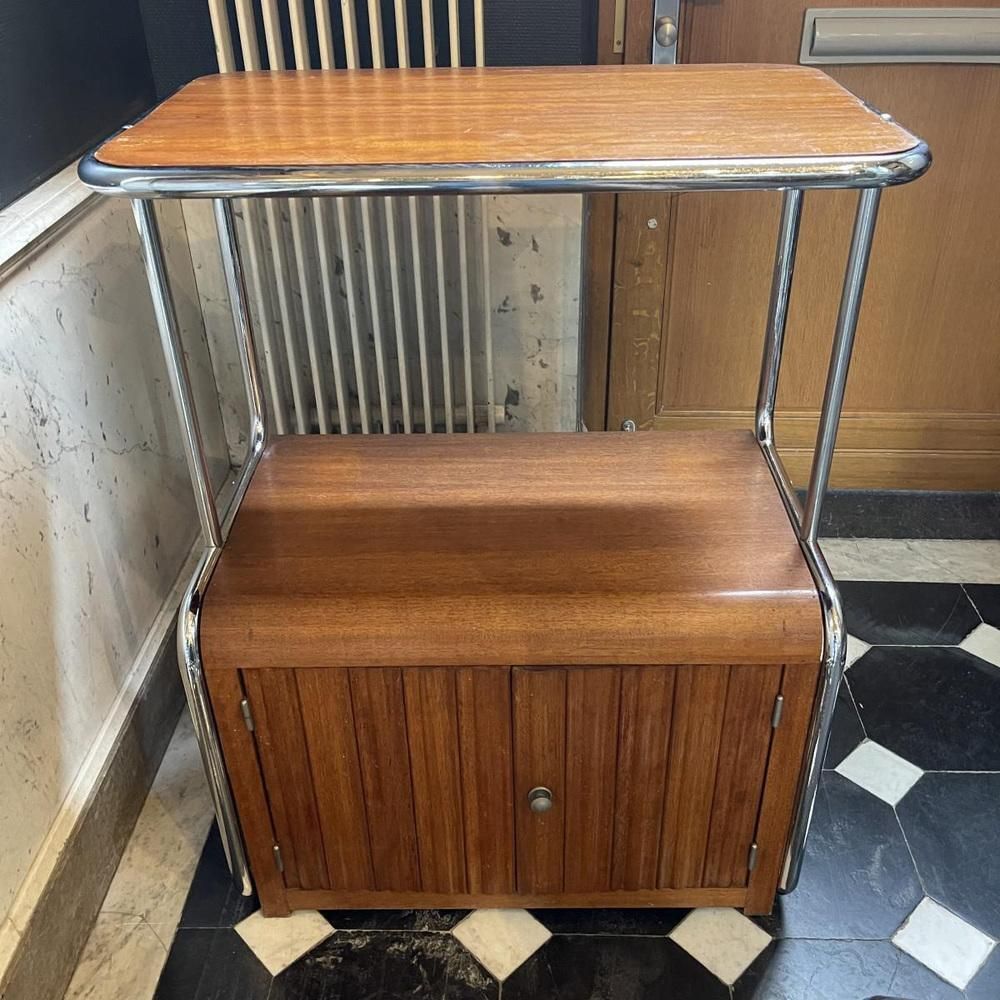 photo furniture Modernist Art Deco Bauhaus Tubular Steel & Wood Sideboard, 1930