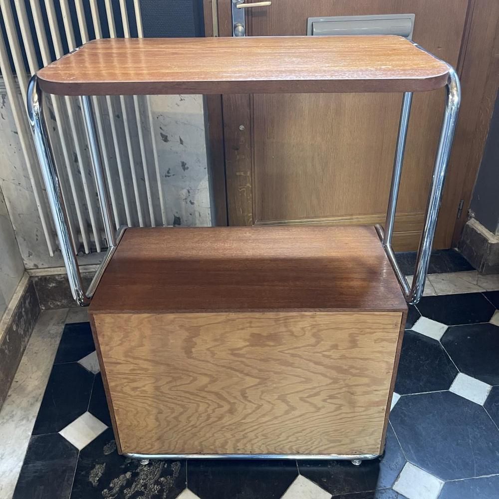photo vintage Modernist Art Deco Bauhaus Tubular Steel & Wood Sideboard, 1930