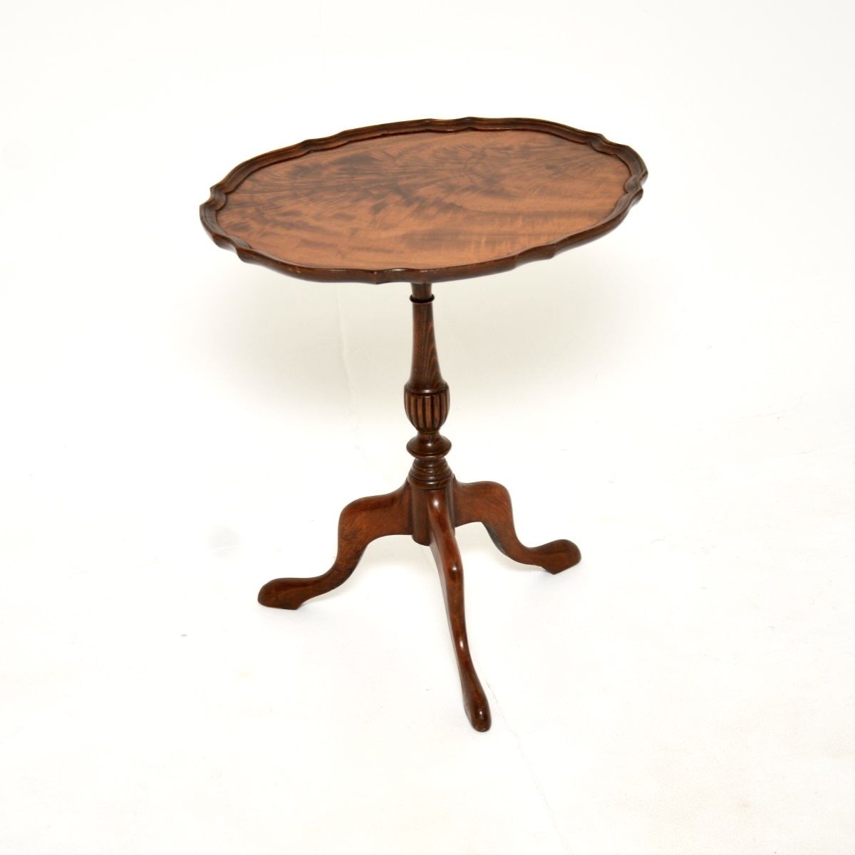 Antique Figured Walnut Pie Crust Wine Table