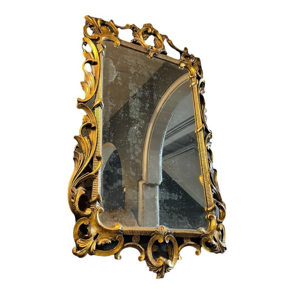 Louis XV Rocaille Carved Stucco And Gilded Wood Rocaille Mirror, 19th Century photo furniture
