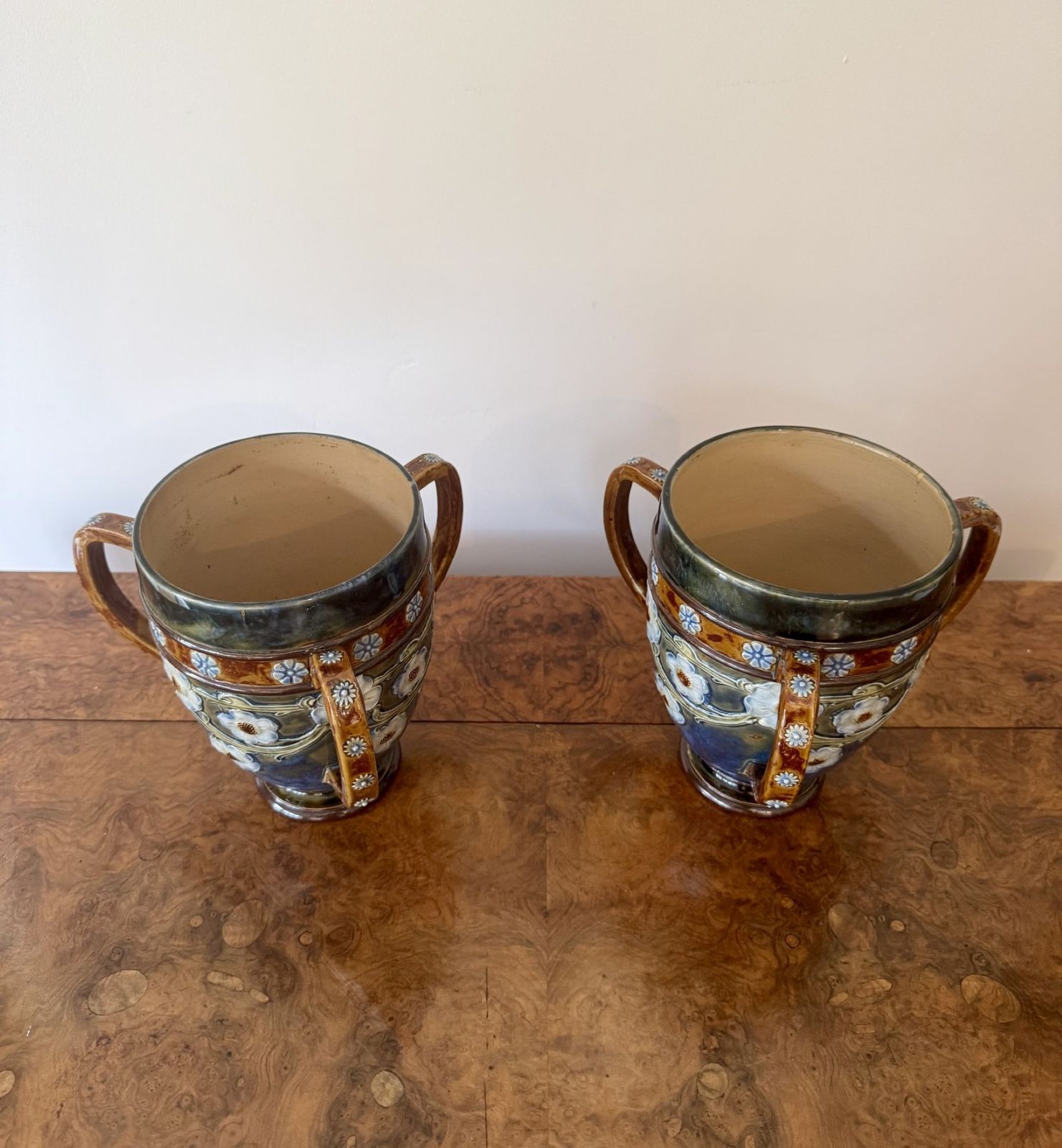 Fantastic Quality Pair Of Antique Royal Doulton Loving Cups photo 895.0