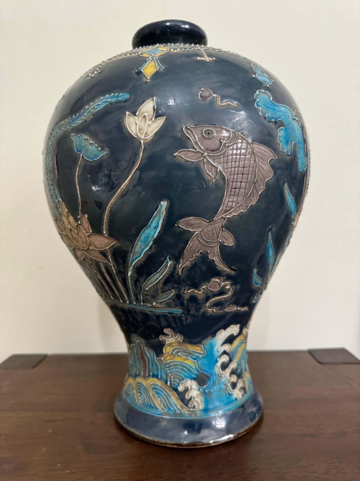 Chinese Ming Style Fahua Meiping Vase photo Home Decor