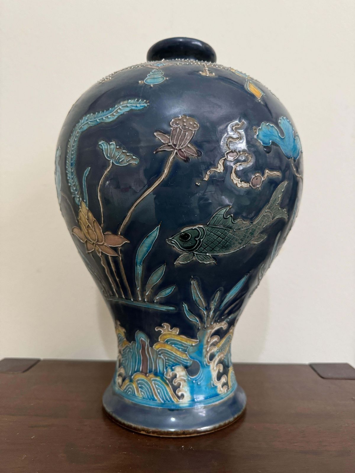 Home Decor Chinese Ming Style Fahua Meiping Vase photo