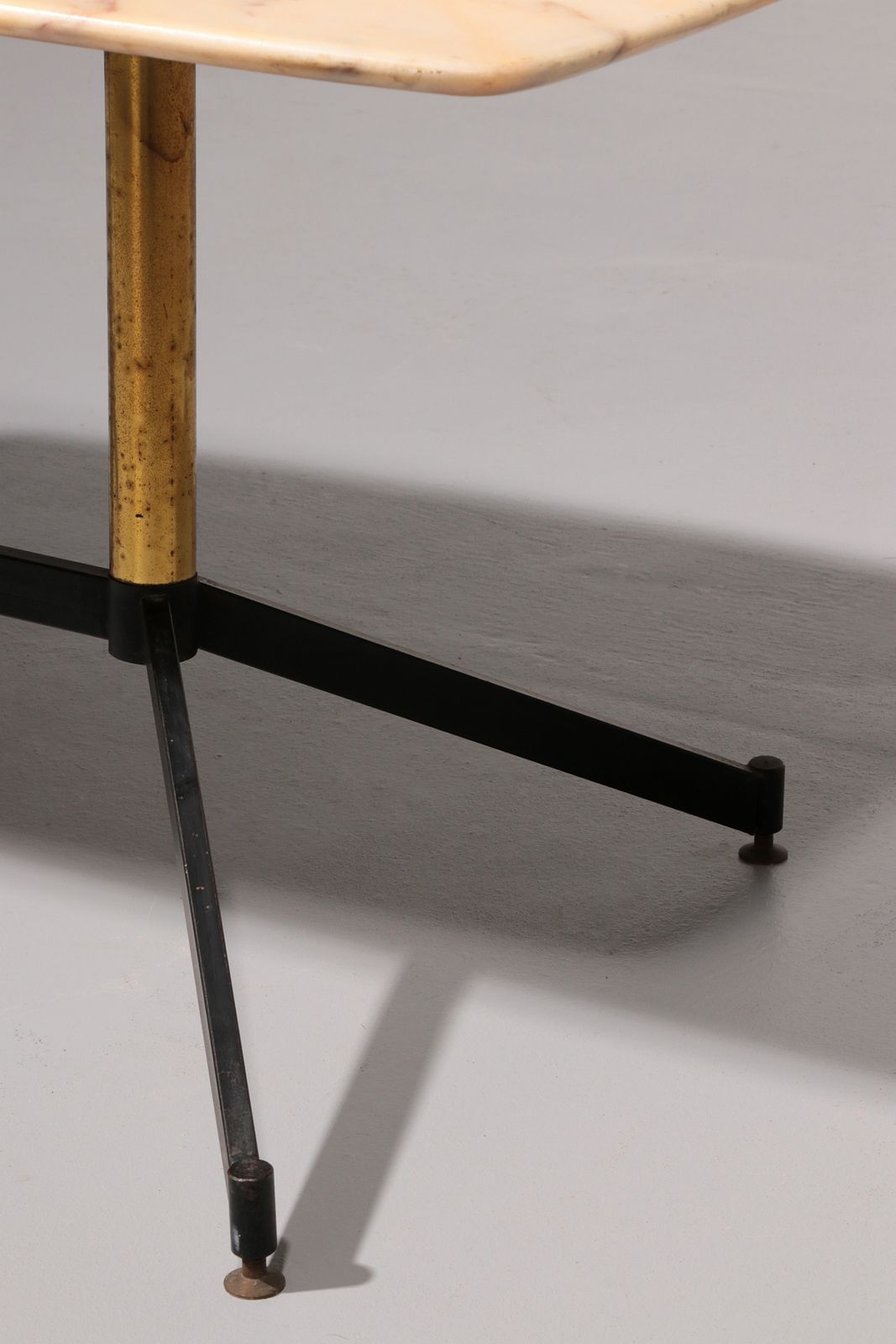 Marble Italy In The Style Of Gio Ponti Coffee Table Metal Brass, 1960s photo vintage