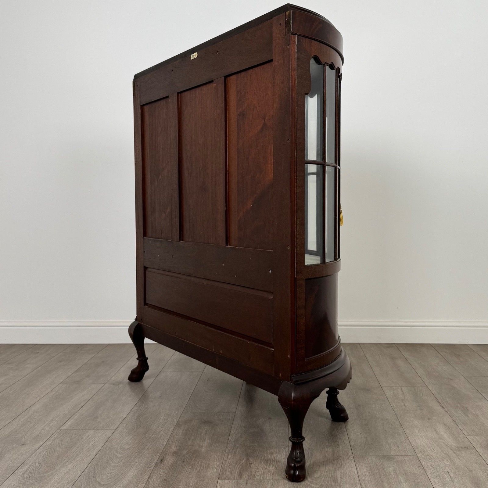 Antique 20th Century Demi Lune Display Cabinet In Mahogany photo buy
