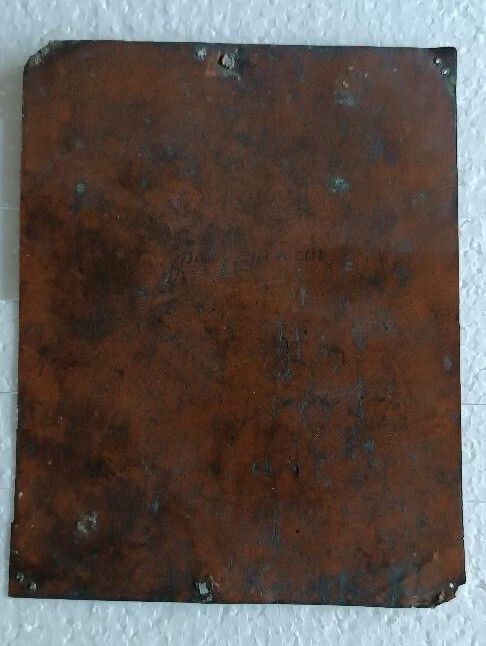 French School, 17th/18th Century. Saint Francis Holding The Crucifix. Oil On Copper photo furniture