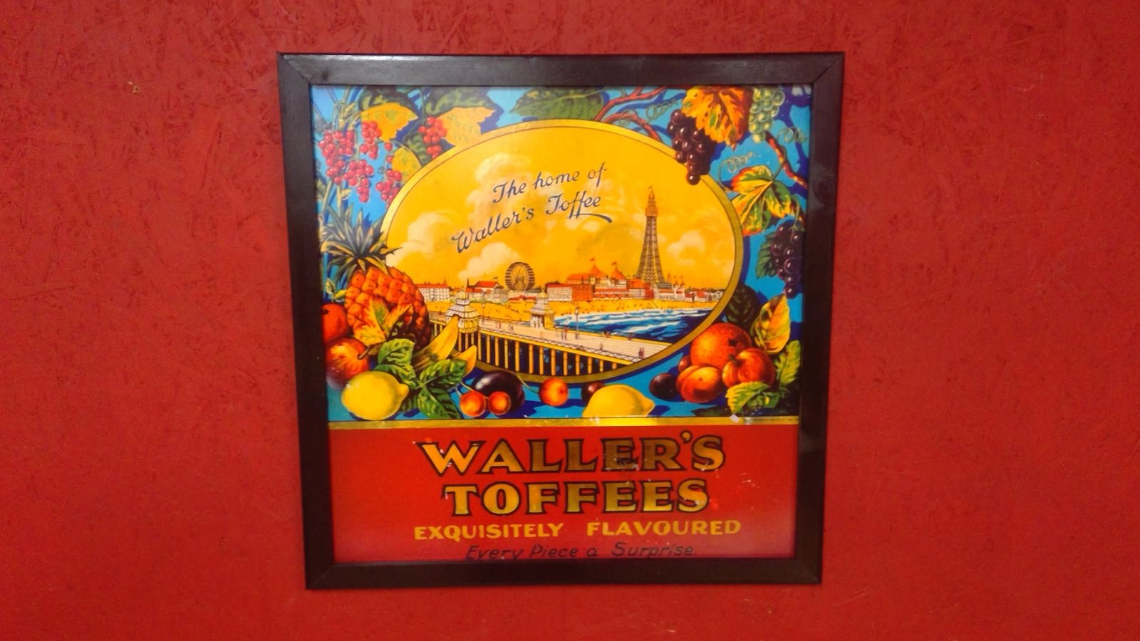 Blackpool Vintage Trade Advertising Sign Wallers Toffee