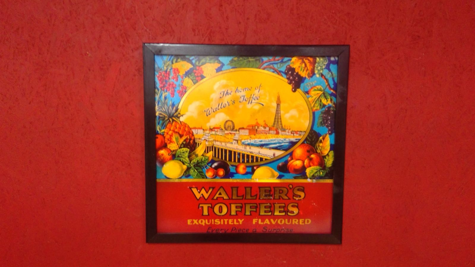 Blackpool Vintage Trade Advertising Sign Wallers Toffee photo vinterior