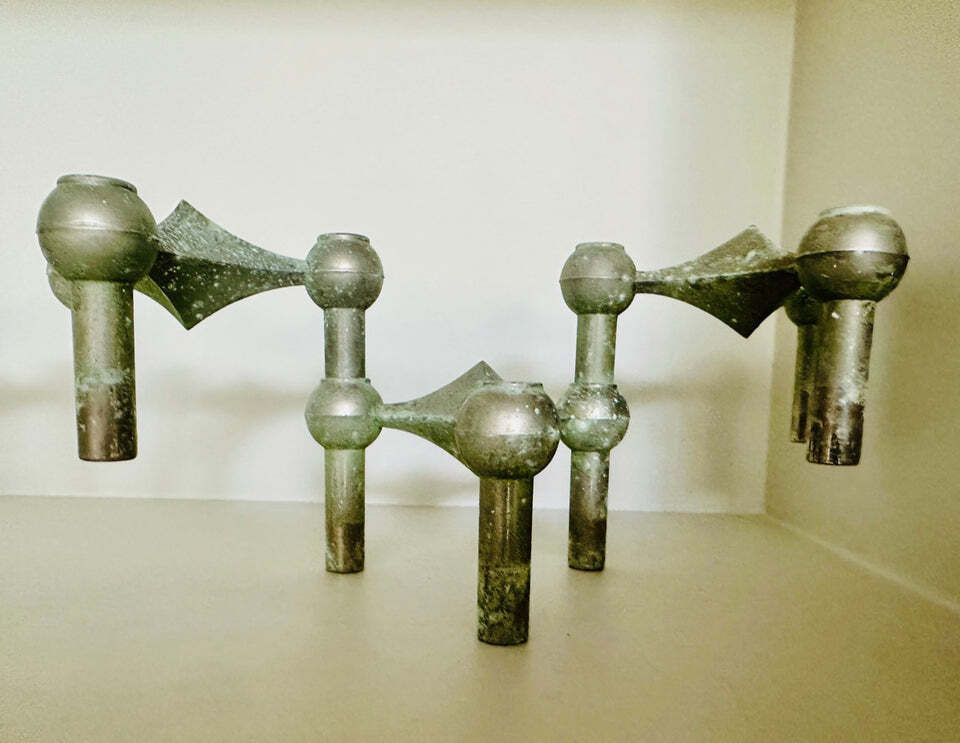 1960s German Brutalist Bmf Nagel Stackable Tarnished & Oxidised Chrome Candle Holders By Fritz Nagel And Ceasar Stoffi photo 85.0