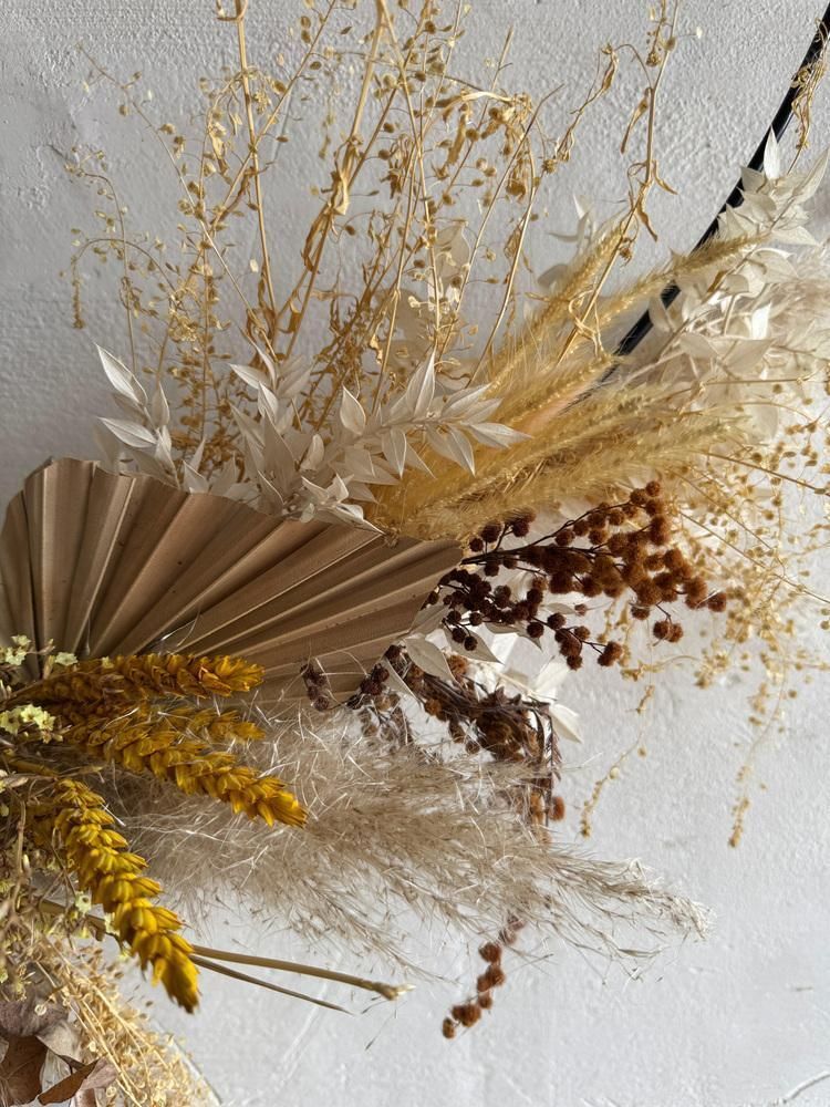 photo for sale Large Dried Flower Wall Wreath With Bird Detail