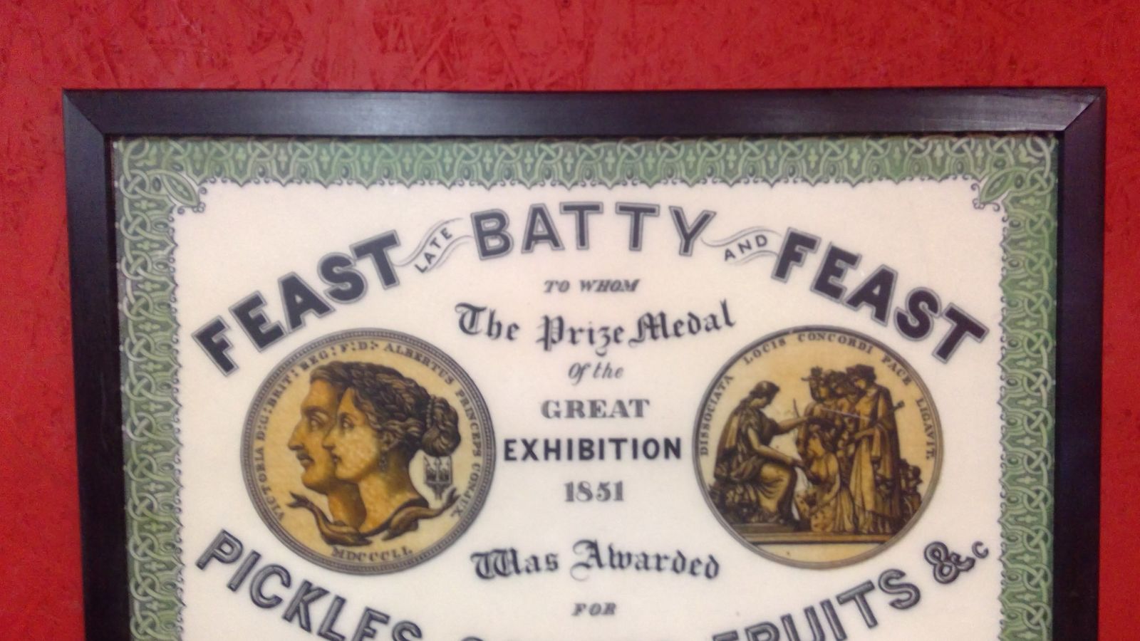Feast Late Batty And Feast Vintage Style Advertising Sign photo furniture