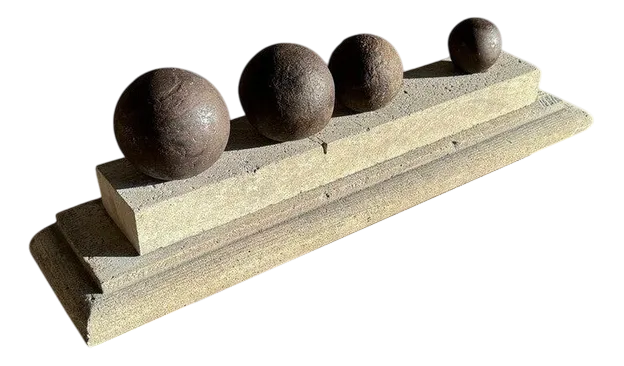 Cannonballs On Pedestal By Walter De Buck, Set Of 4