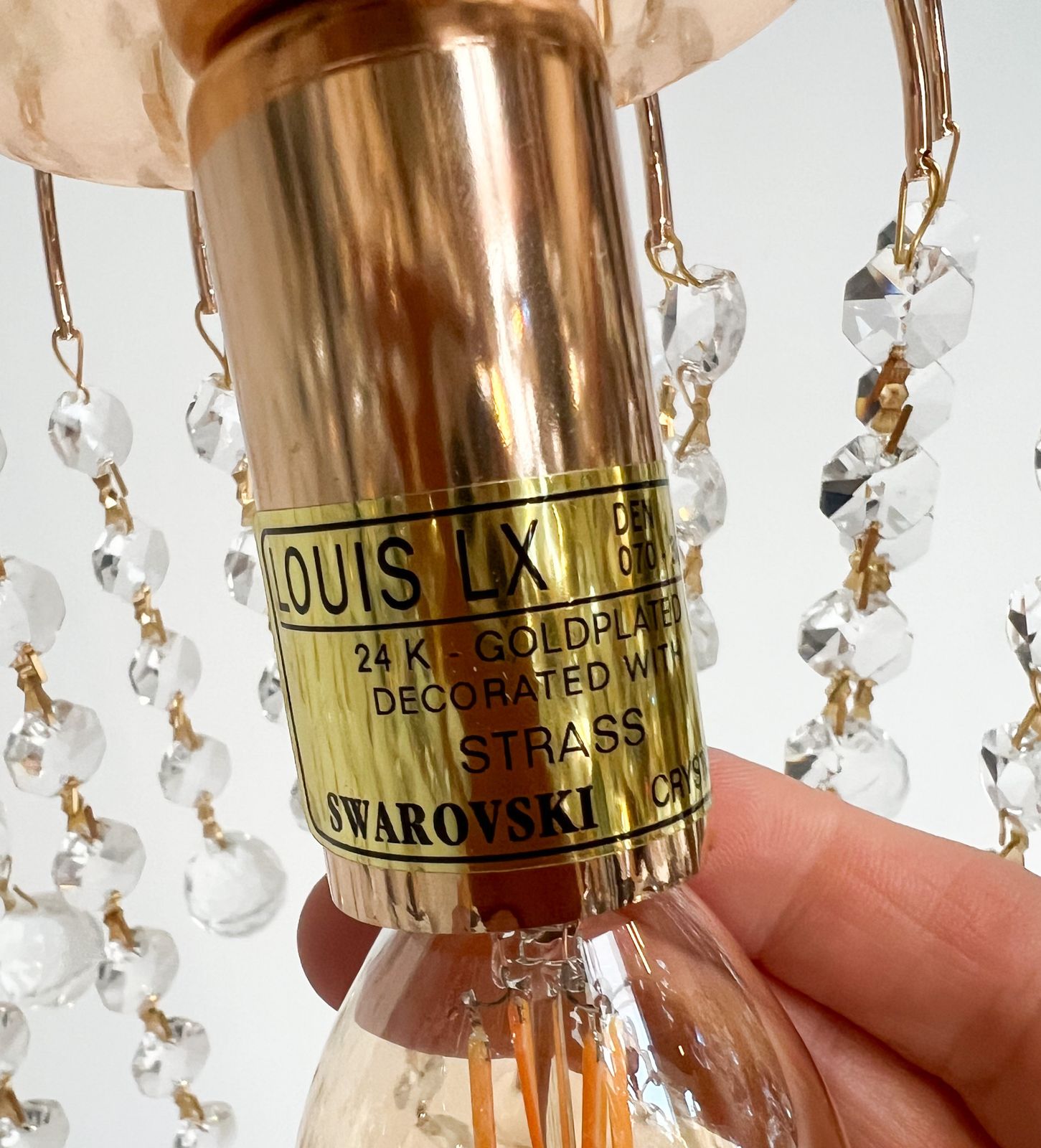 photo vintage Italian Cristal Chandelier By Swarovski, After 2000