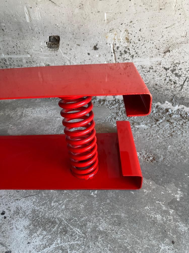 Coffee Table In Red Painted Steel photo Furniture