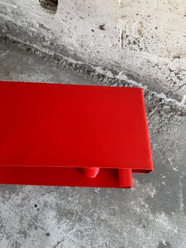 Coffee Table In Red Painted Steel photo 351.0