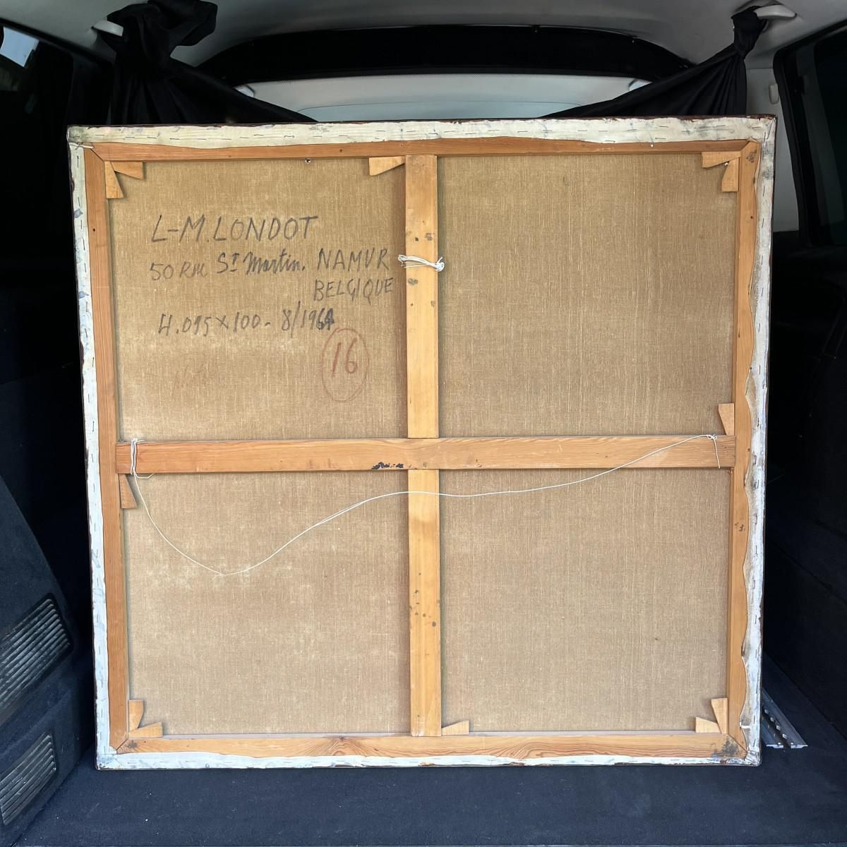 photo furniture Louis Marie Londot, Abstract Brutalist Composition, Oil On Canvas, 1964