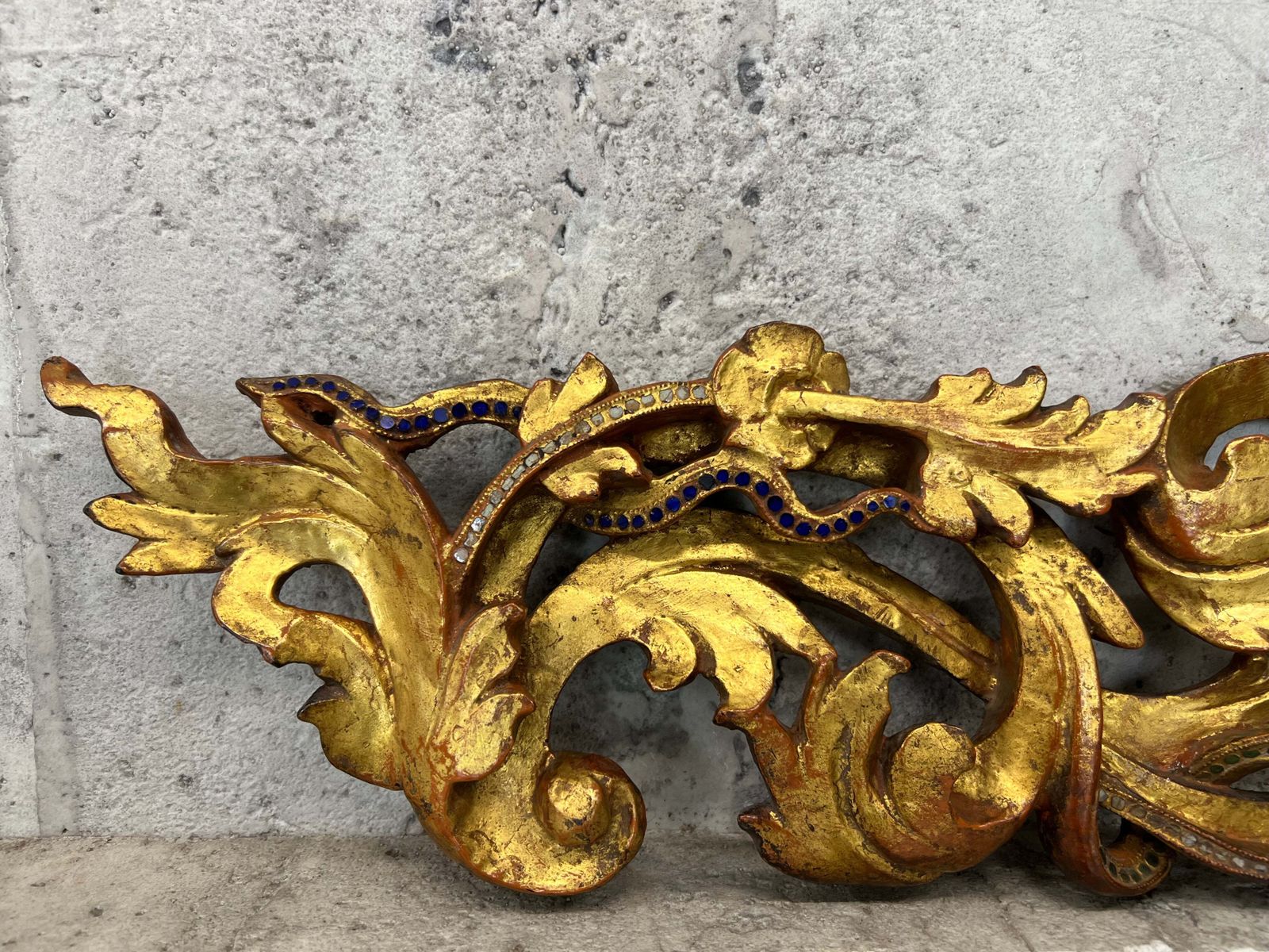 18th Century Burmese Water Gilded And Coloured Glass Door Surround photo 1885.0