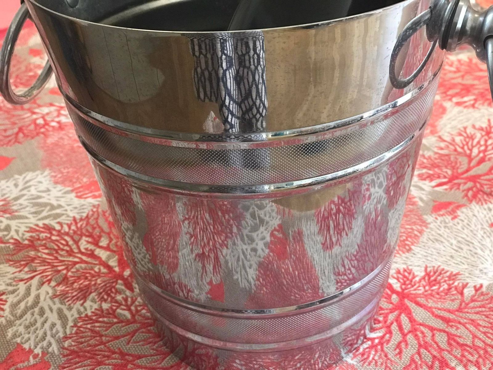 Franse Mid Century Champagnekoeler Van Roestvrij Staal: Bar Cart Styling photo vinterior