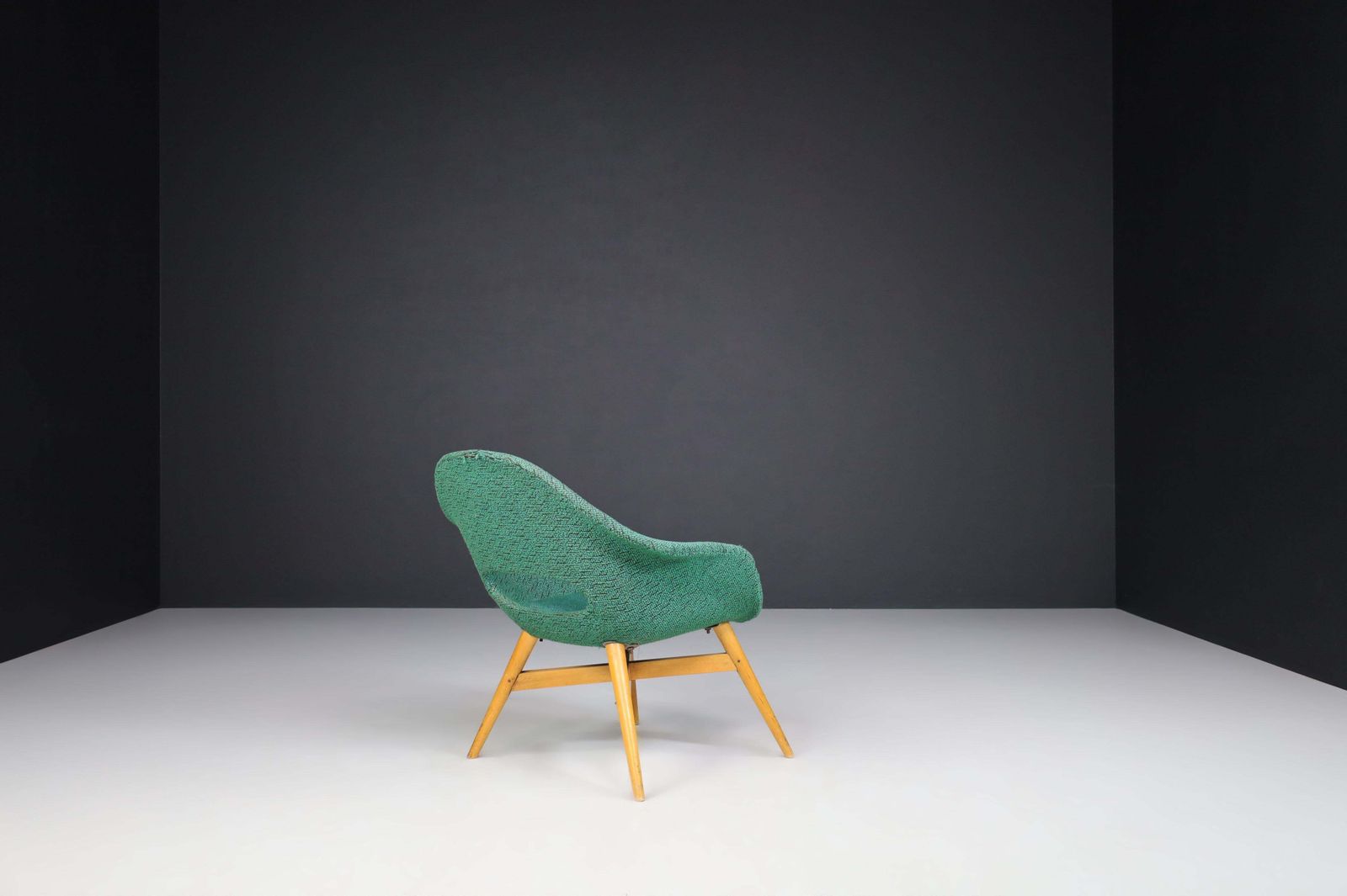 Miroslav Navratil Easy Chairs In Original Green Fabric, 1960 photo buy