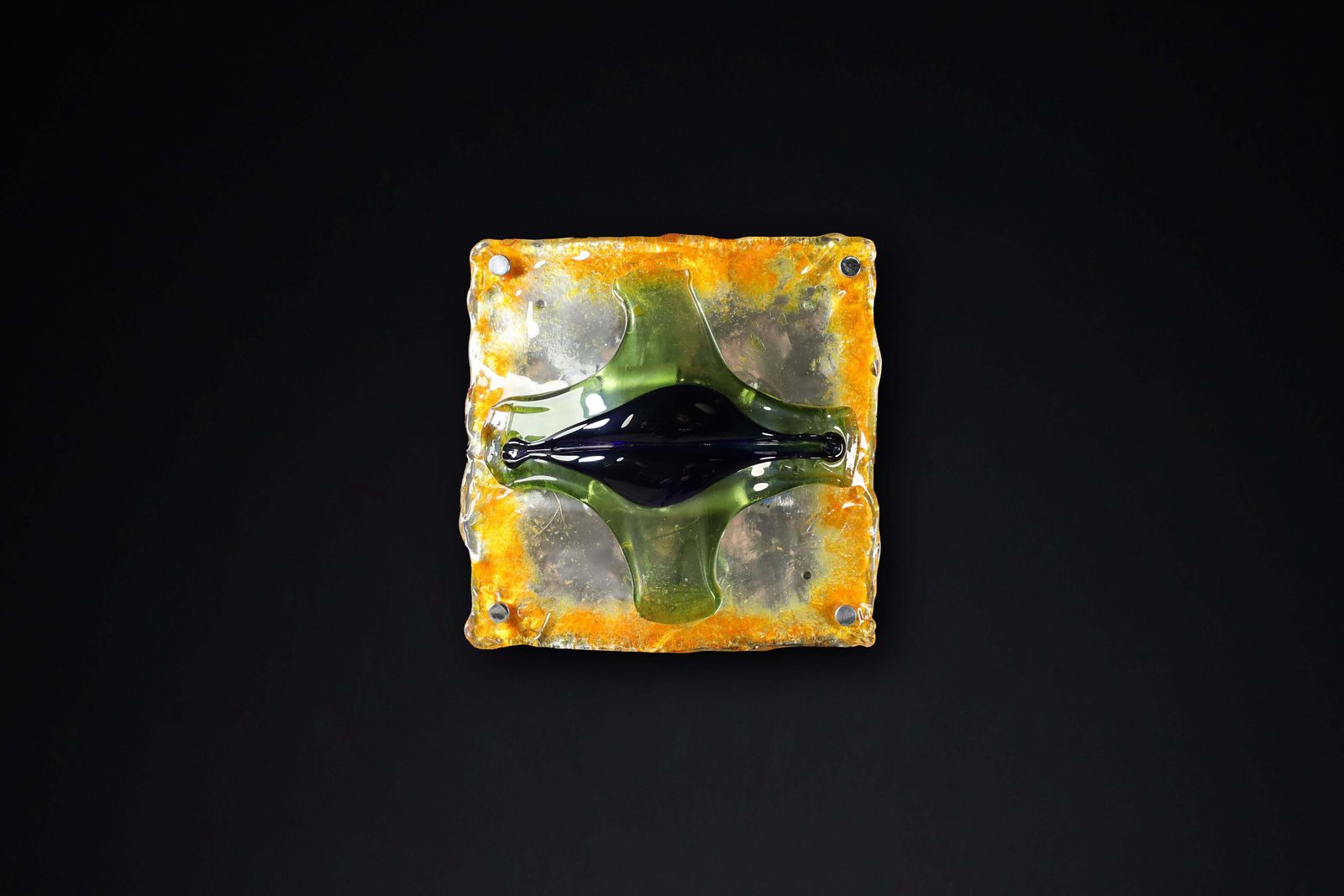 photo for sale Mid Century Glass  Art Wall Lights By Tony Zuccheri For Mazzega, Italy 1960s