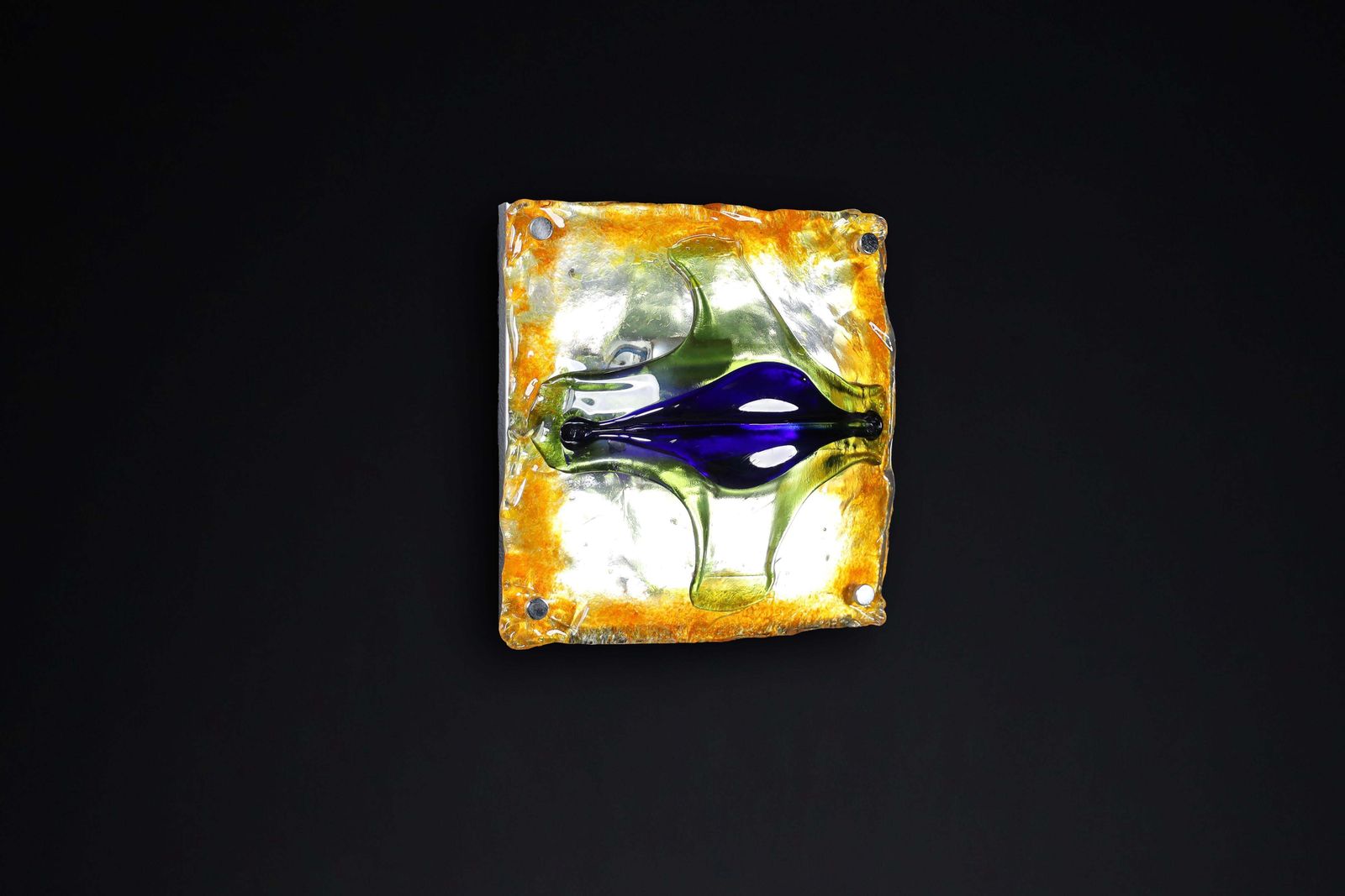 914.0 Mid Century Glass  Art Wall Lights By Tony Zuccheri For Mazzega, Italy 1960s photo