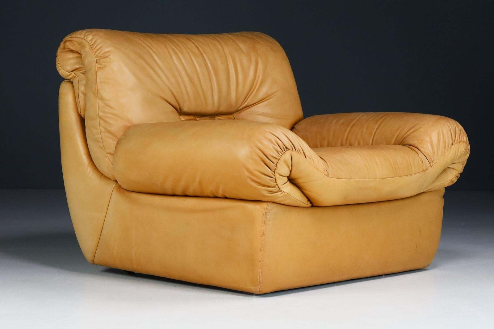 Karl Wittmann Lounge Chair Cognac Brown Leather, By Bruno Egger, Austria, 1971 photo vinterior